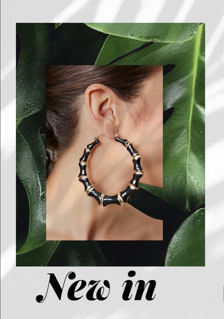 Black Bamboo Earrings