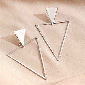 Silver Triangle Earrings- Medium Size